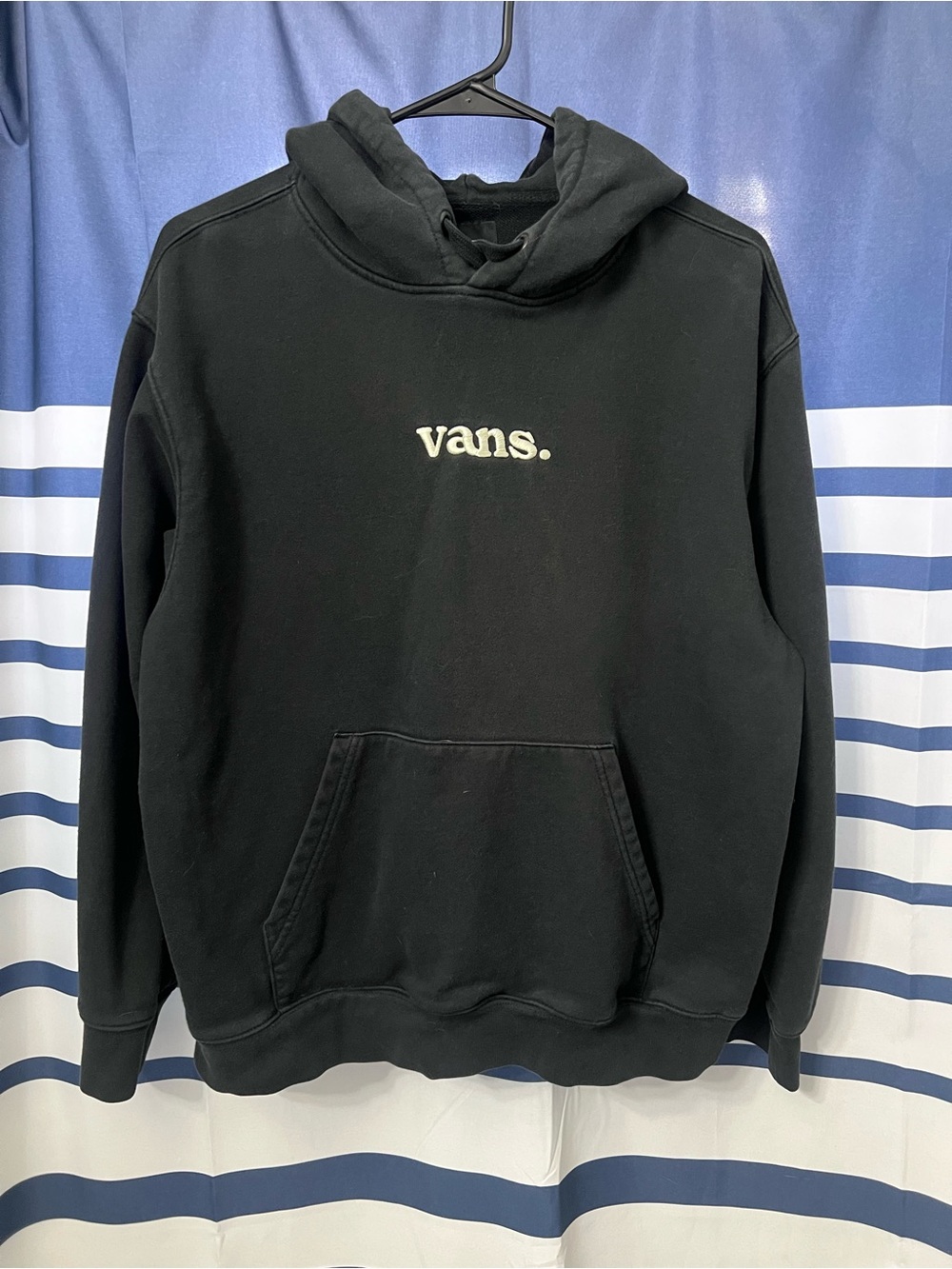 Vans Black Pullover Hoodie with White Logo